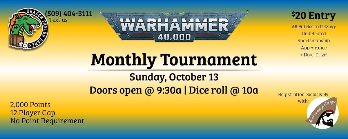 October Monthly 40k Tournament