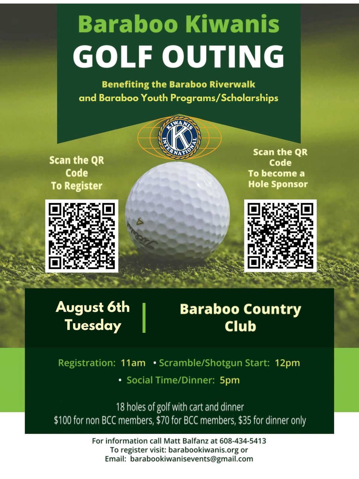 Baraboo Kiwanis Golf Outing 2024