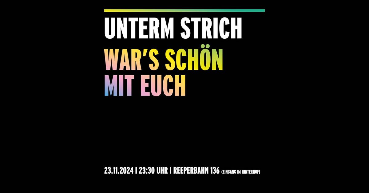 Unterm Strich war's sch\u00f6n mit euch