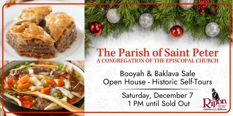 Booyah & Baklava Sale - Christmas Open House