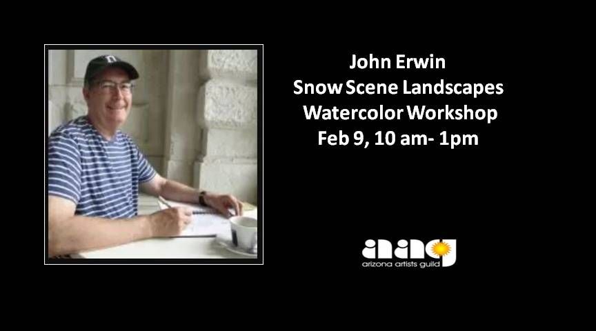 John Erwin | Watercolor Snow Scene Landscape Feb 9 @ 10:00 am - 1:00 pm