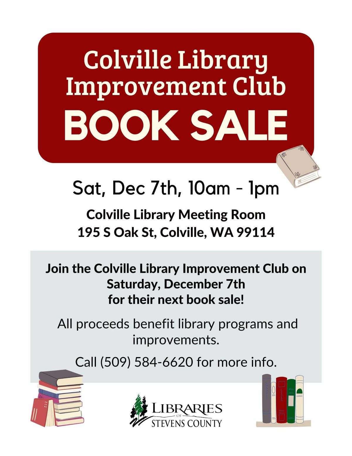 CV - Colville Library Improvement Club Book Sale