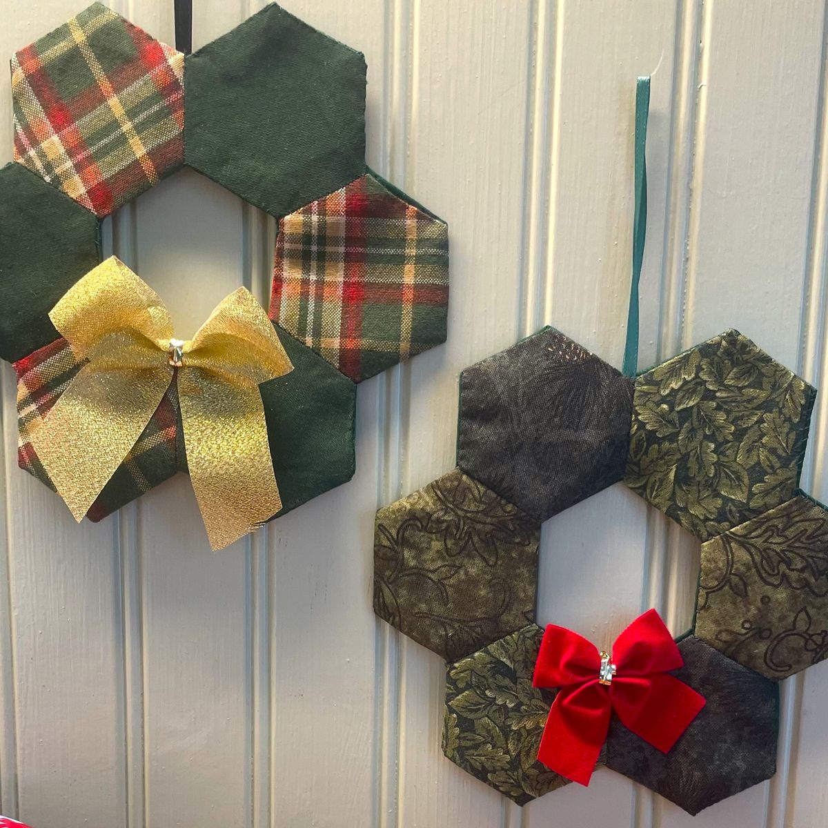 Hand Sewn Wreath Ornaments - English Paper Piecing (Family Friendly)