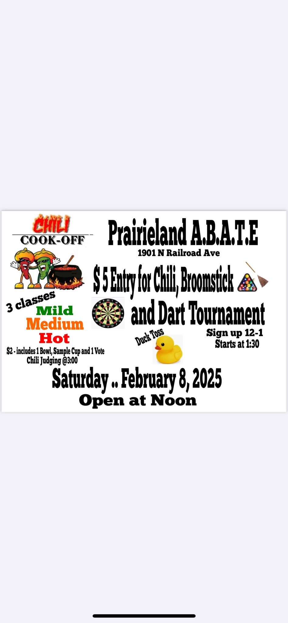 Prairieland ABATE Chili Cookoff