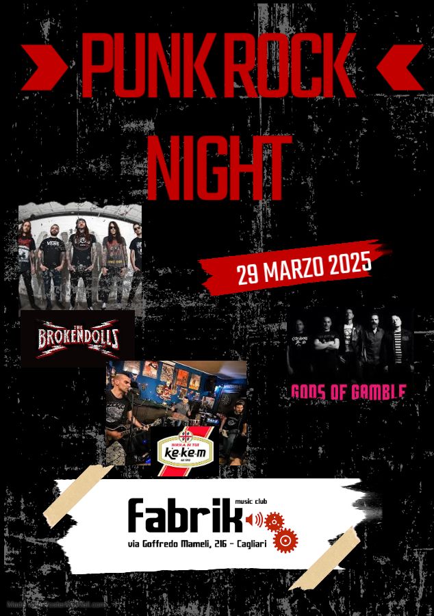 Punk rock Night: Brokendolls-Gods of Gamble-Kekem live @Fabrik