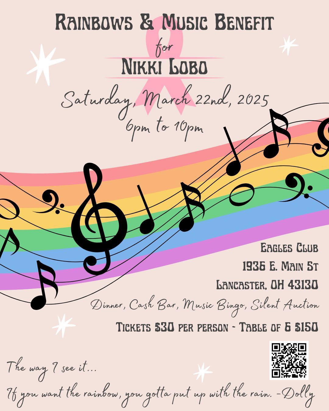 Rainbows & Music Bingo Benefit for Nikki Lobo