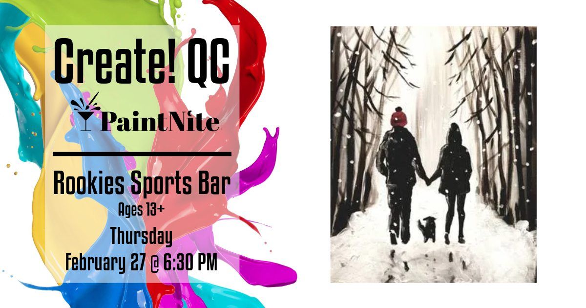 Paint Nite at Rookie's Sports Bar & Grill: Love in the Winter