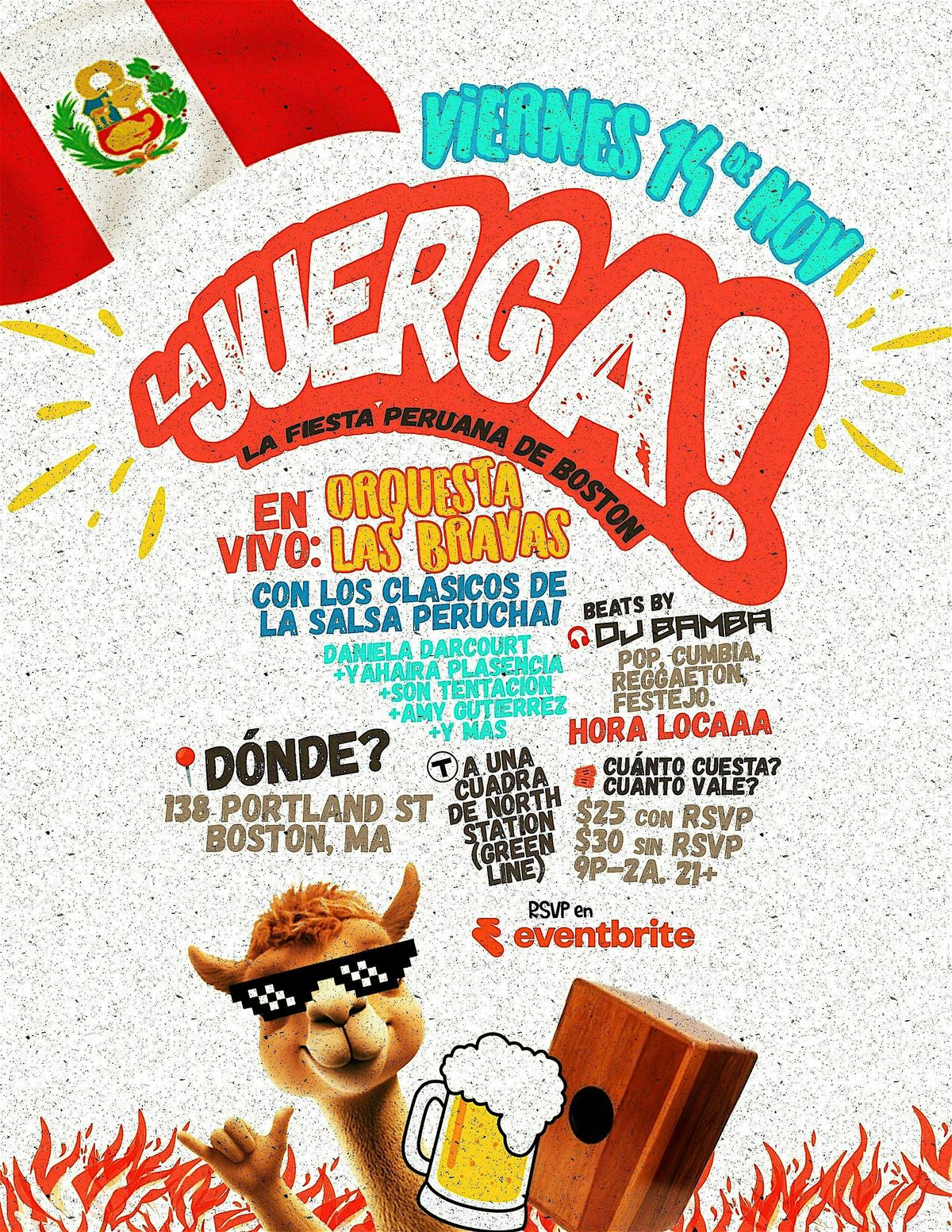 LA JUERGA! FIESTA PERUANA EN BOSTON - 14 DE NOVIEMBRE