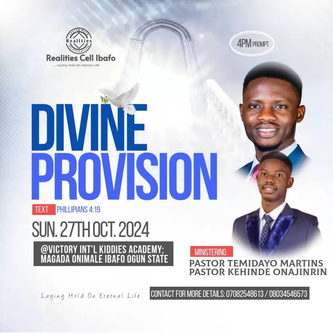 DIVINE PROVISION with Pastor Temidayo Martins 