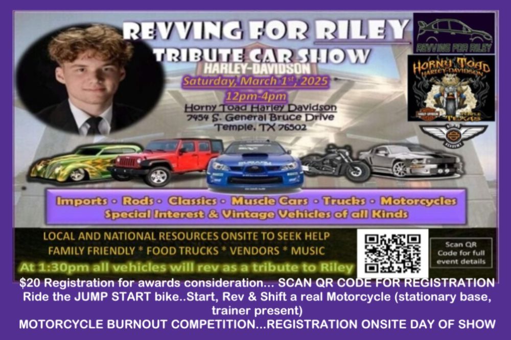 2nd Annual Revving For Riley Memorial Car Show 