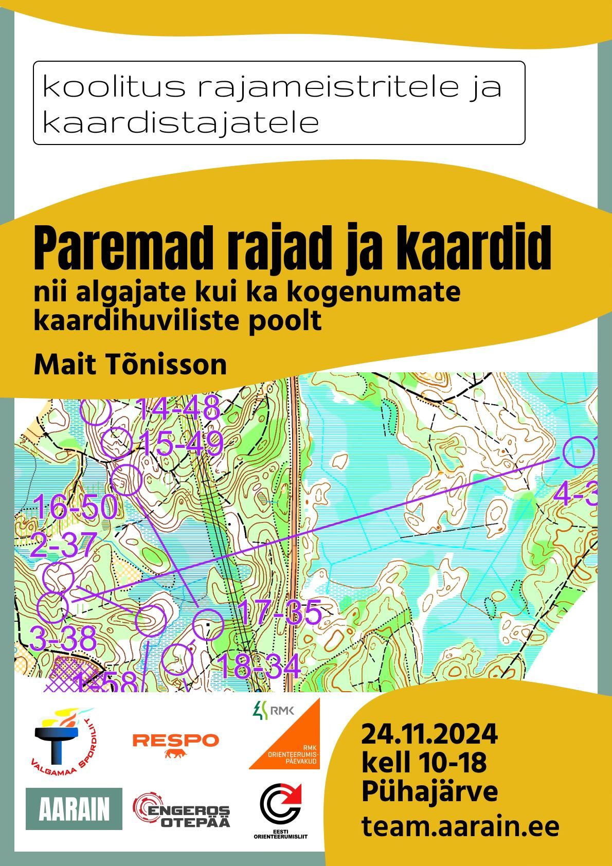 rajameistri- ja kaardistuskoolitus "Paremad rajad ja kaardid"