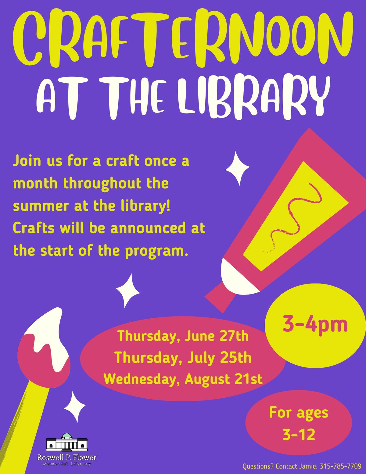 Ages 3-12 Crafternoon at the Library