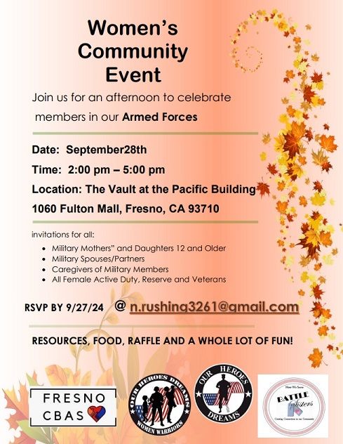 Women's Community Event RSVP to n.rushing3161@gmail.com