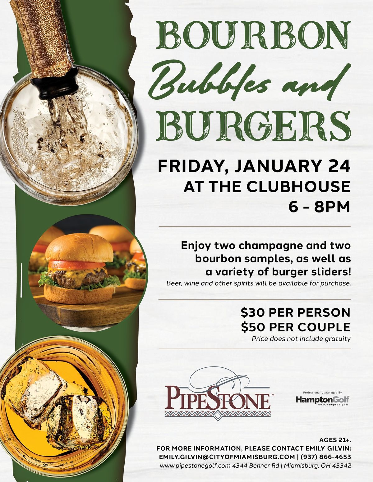 Bourbon, Bubbles, and Burgers