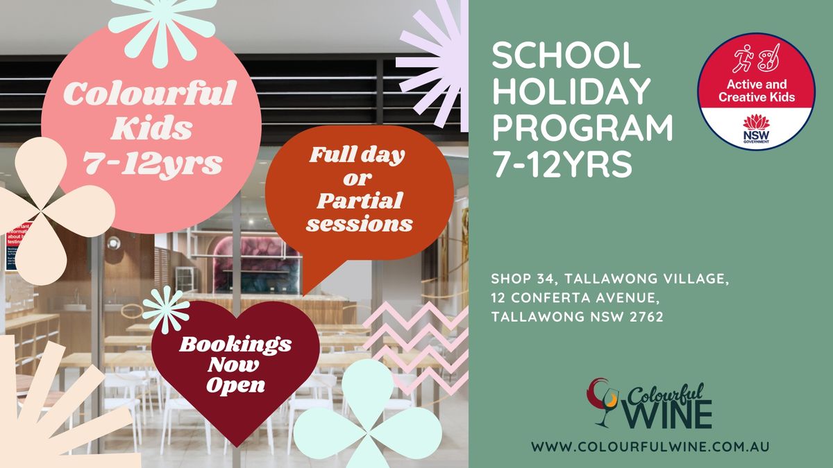 Colourful Kids School Holiday Full & Partial Workshops