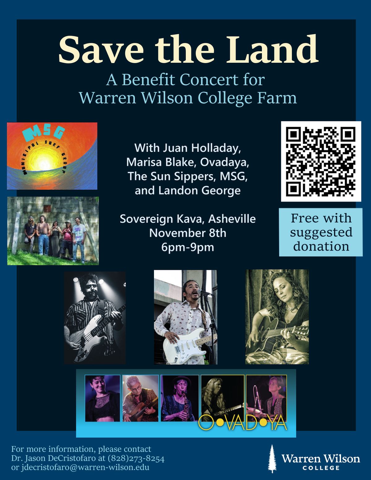 Save the Land: Benefit Concert for the Warren Wilson College Farm at Sovereign Kava