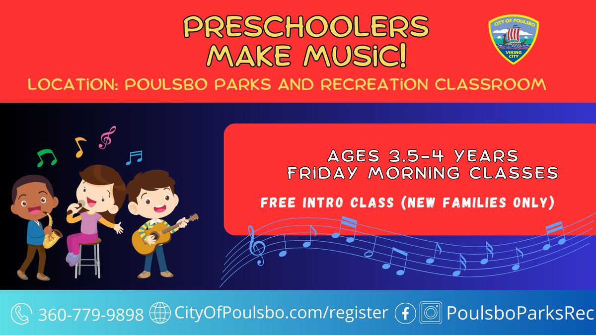 FREE TRIAL CLASS: Preschoolers Make Music!