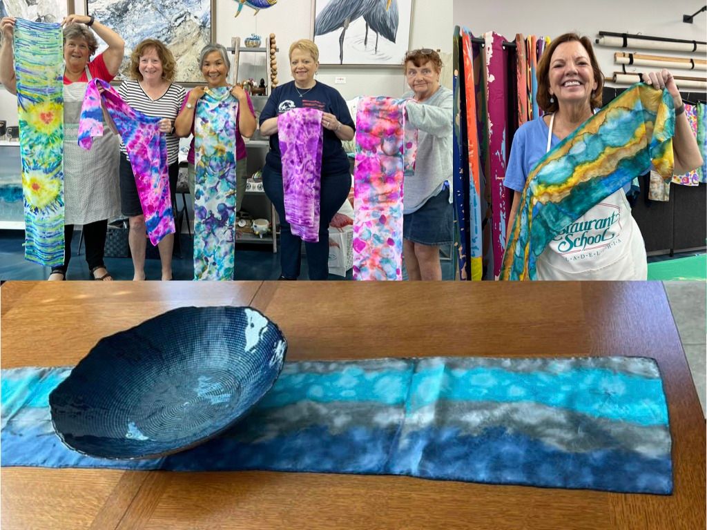 Alcohol Ink Scarf \/ Table Runner Workshop