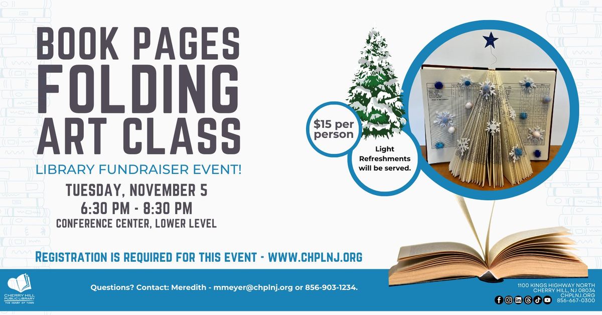 Book Pages Folding Art Class - Library Fundraiser Event! 