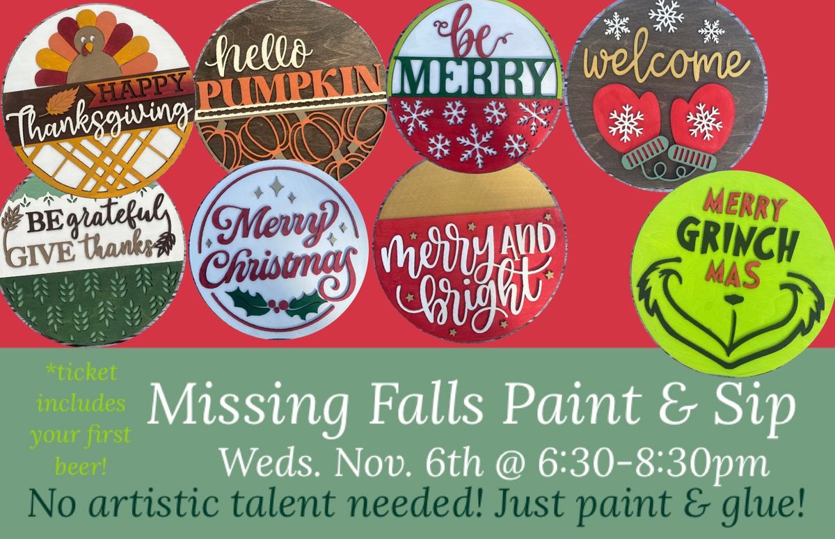 Paint & Sip at Missing Falls Brewery