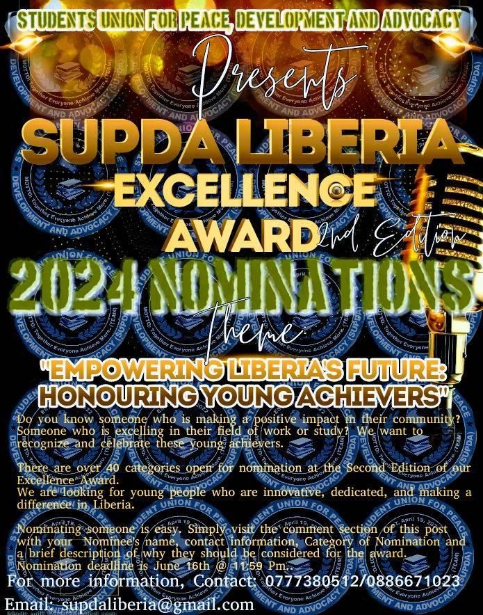 SUPDA Liberia Excellence Awards 2nd Edition 