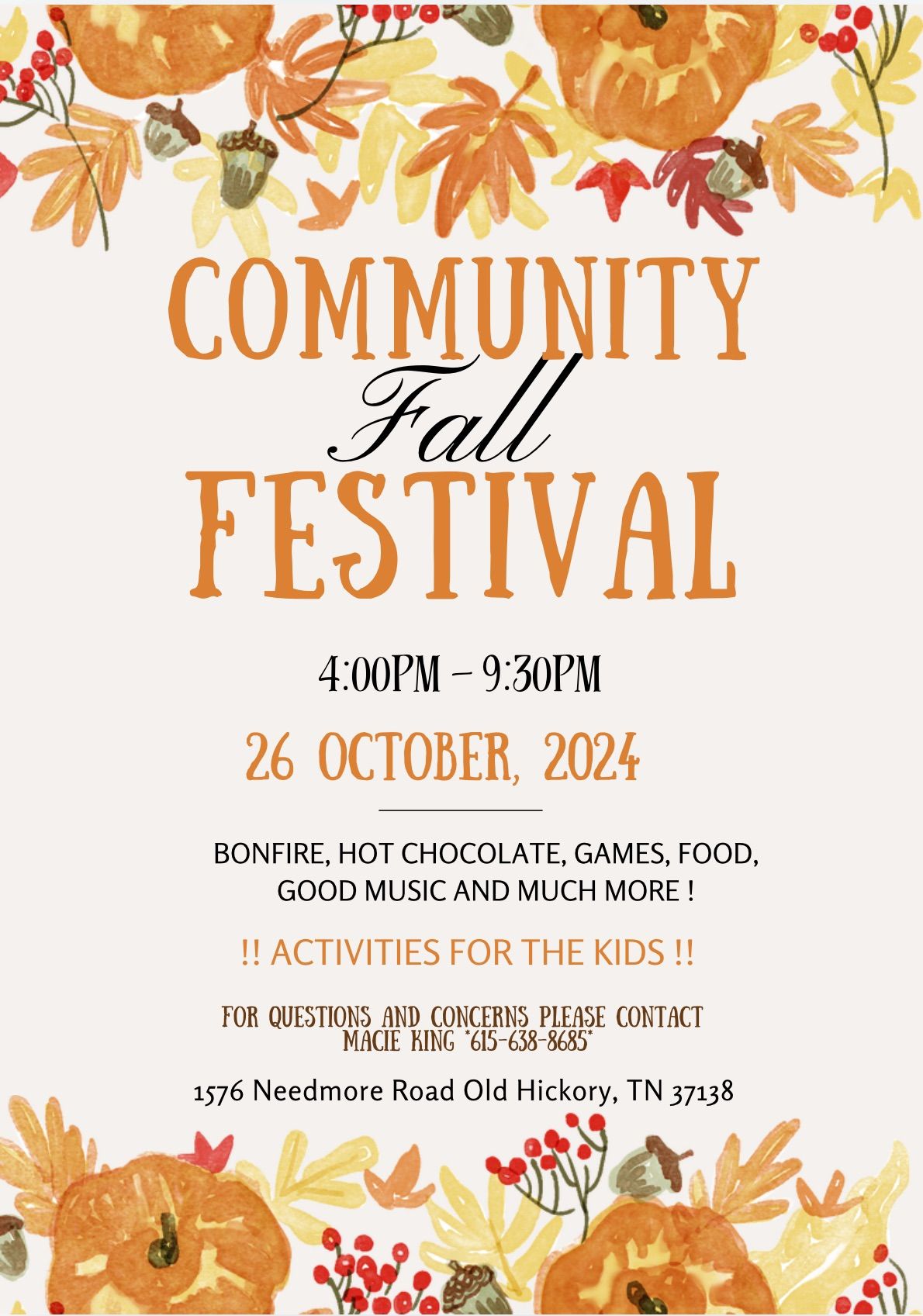 Williamson Chapel's Annual Fall Festival