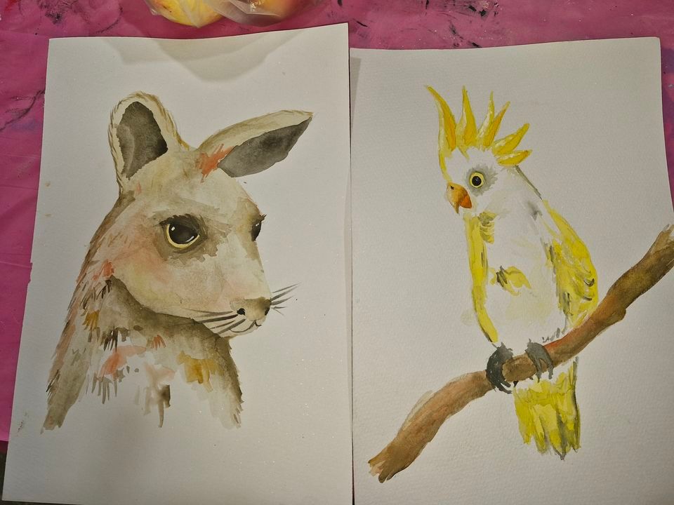 Watercolour Australian animals 