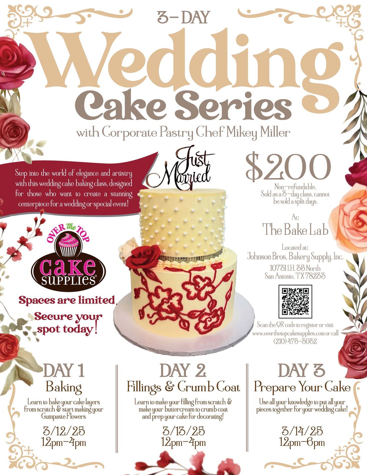 WEDDING CAKE SERIES (3 DAY CLASS)