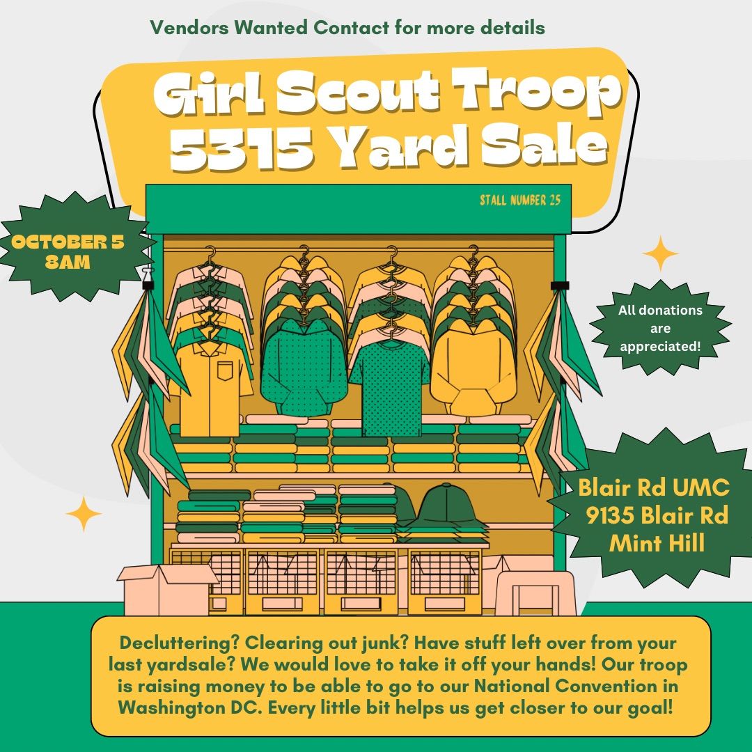 Troop 5315 Mint Hill Yard Sale 