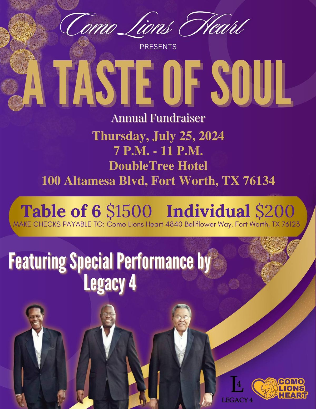 Como Lions Heart Presents A Taste of Soul Annual Fundraiser