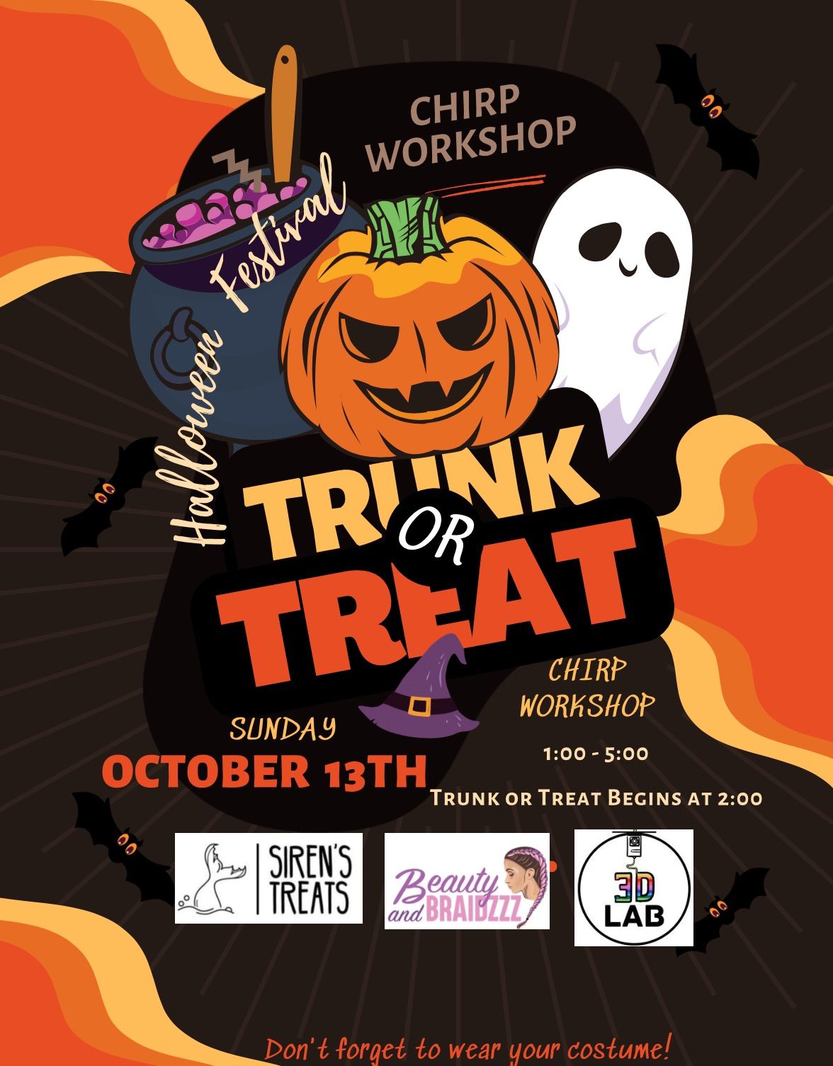 Chirps 2nd Annual Halloween Festival and Trunk or Treat 