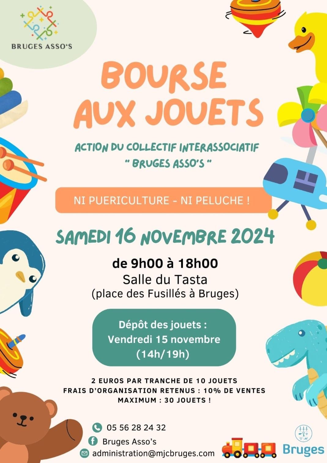 Bourse aux jouets organis\u00e9e par @Bruges Asso's 