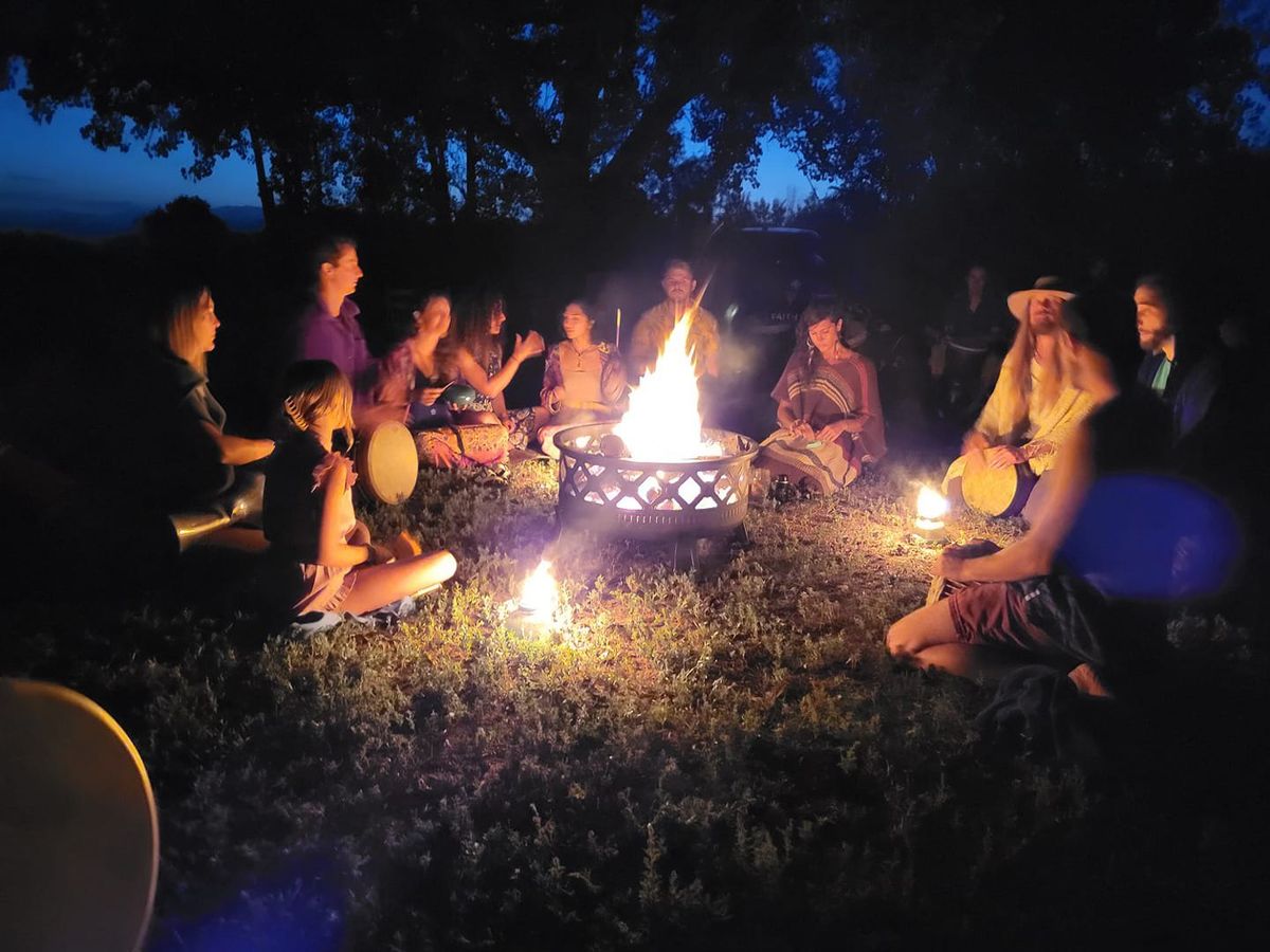 Sunshine Rhythm Collective's (free) Community Drum and Song Circle with a FIRE 