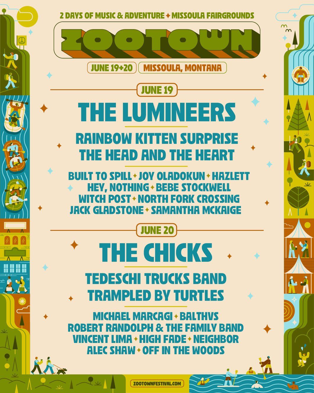 Zootown Festival: The Chicks  The Lumineers  Rainbow Kitten Surprise & Tedeschi Trucks Band - 2 Day Pass