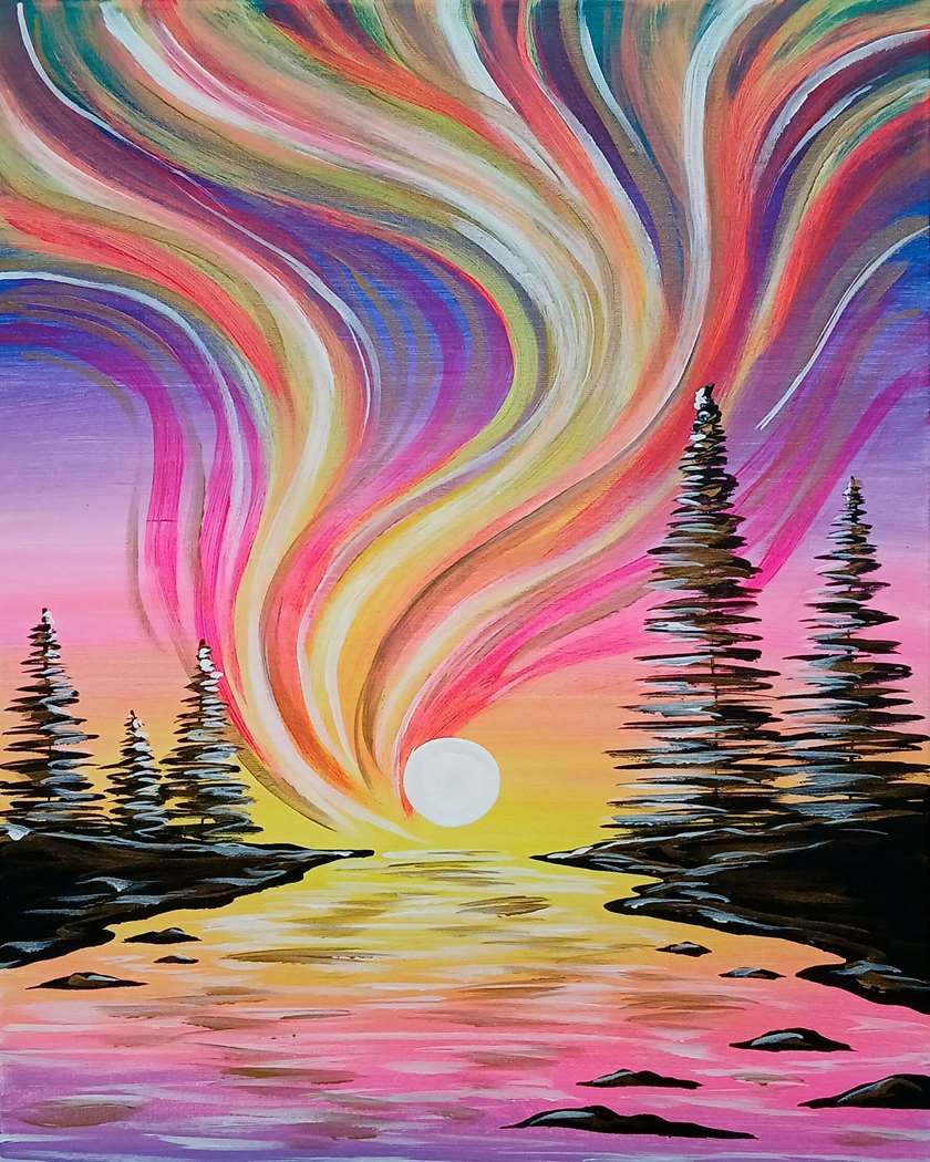 Sip and Paint "Solar Aurora" with us!