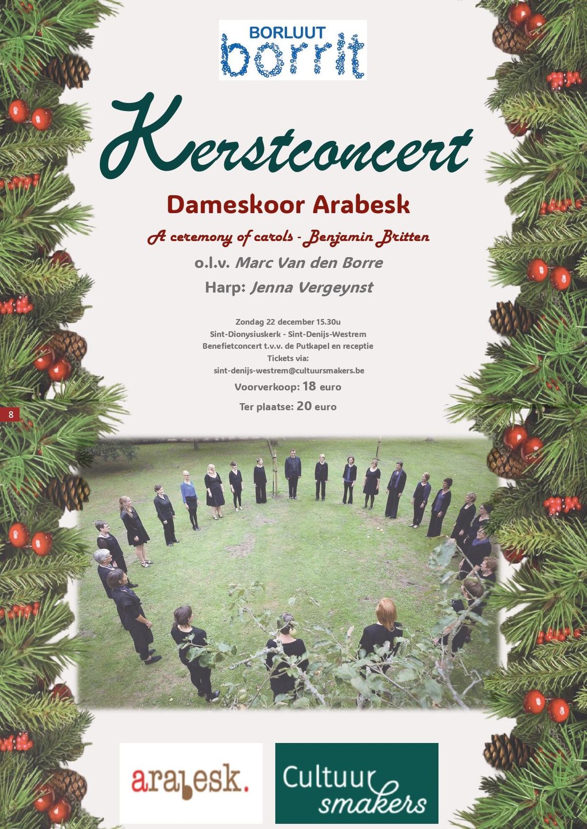 Kerstconcert dameskoor Arabesk in de Dionysiuskerk Sint-Denijs-Westrem