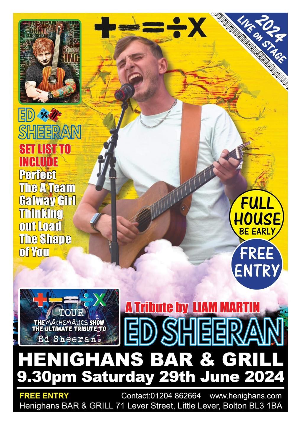 Ed Sheeran Tribute - By Liam Martin @ Henighans Bar & Grill