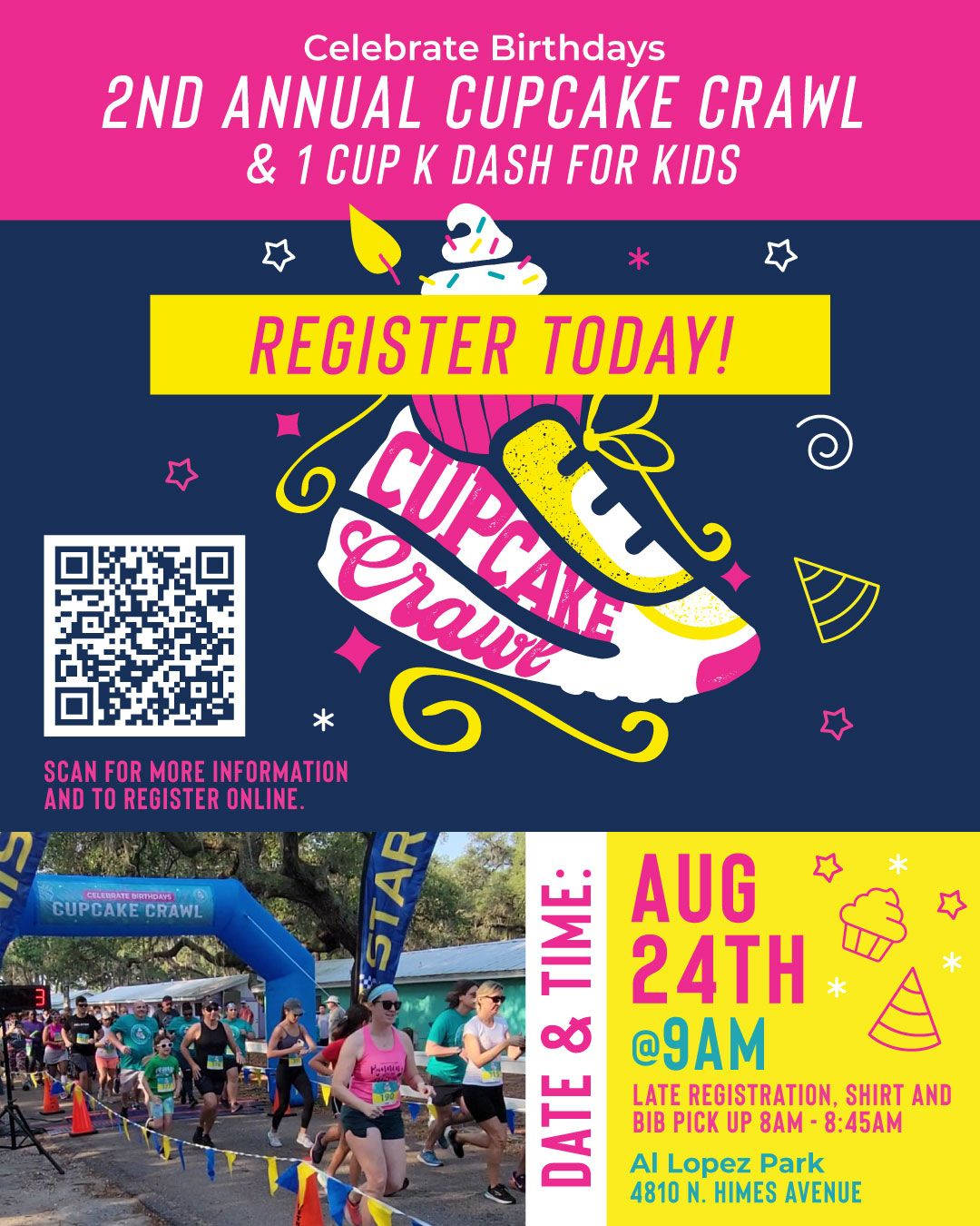 Cupcake Crawl 5k chip timed Run\/Walk and Cup1k Kids dash 