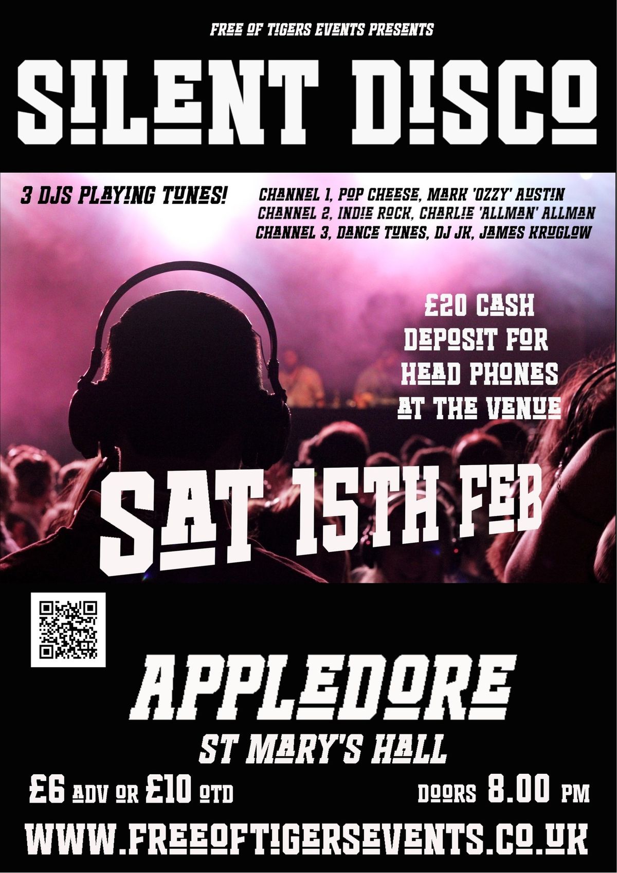 Silent Disco in Appledore!  3 channels, 3 DJs and a right good laugh! 