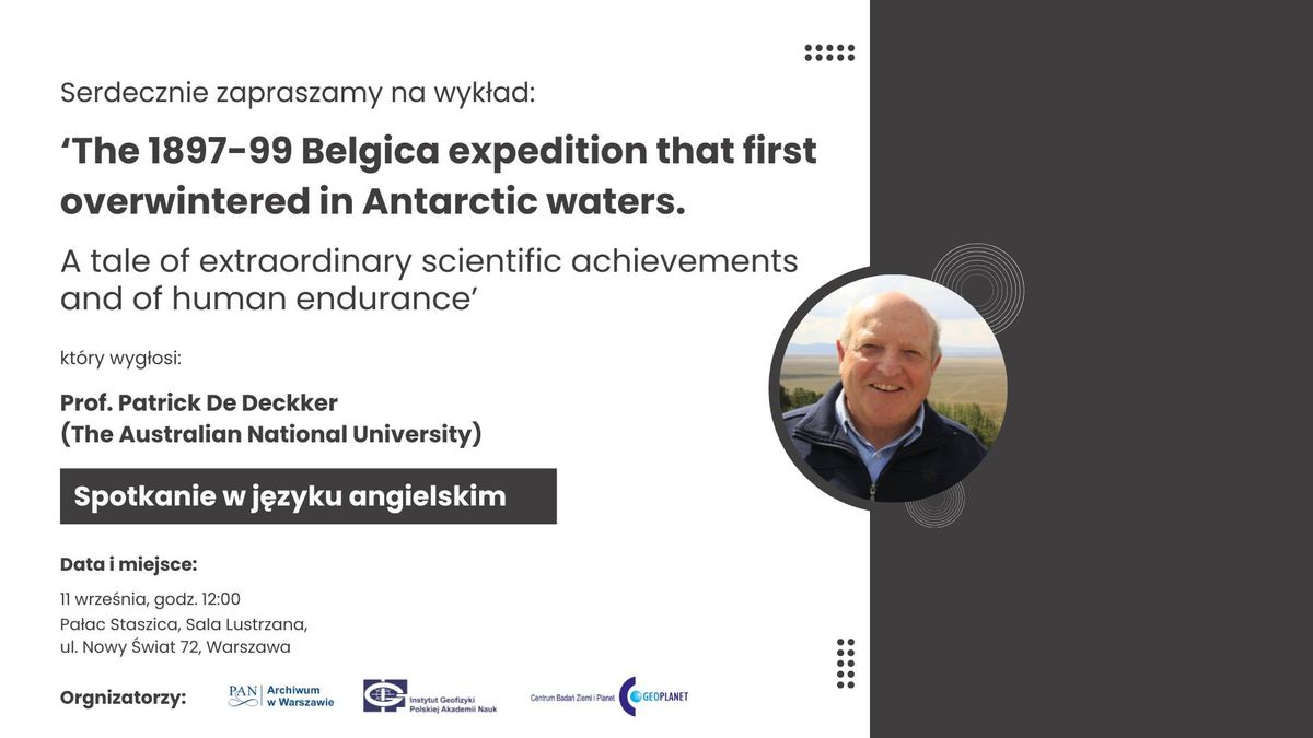 Wyk\u0142ad: The 1897\u201399 Belgica expedition that first overwintered in Antarctic waters [angielski]