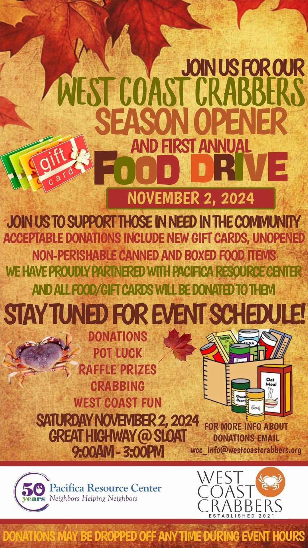 WCC Season Opener & Food Drive