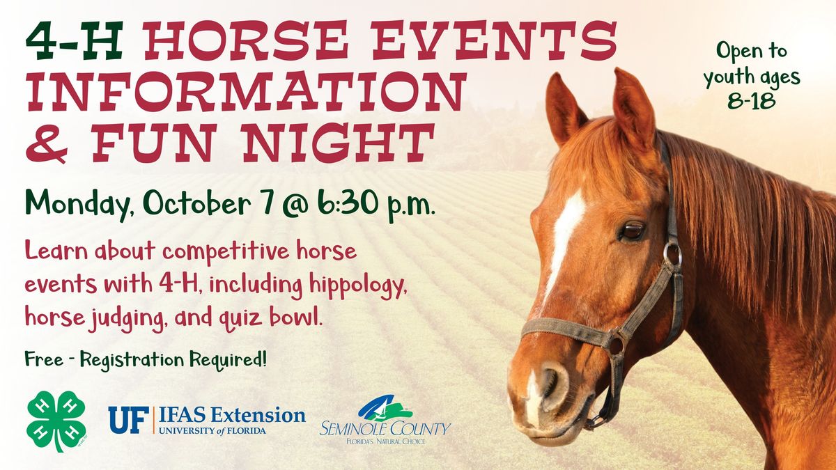 4-H Horse Events \ud83d\udc34 Information & Fun Night