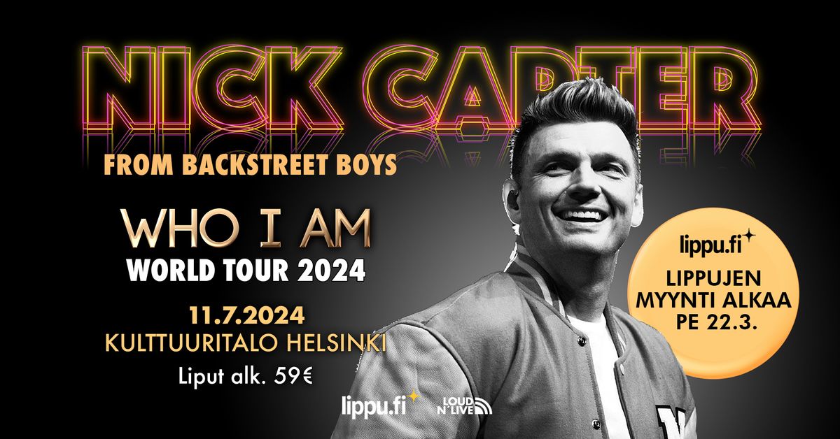 Nick Carter: Who I Am World Tour 11.7.2024 \/ Kulttuuritalo, Helsinki