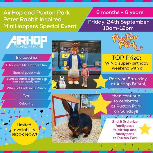 AirHop Bristol & Puxton Park Peter Rabbit inspired MiniHoppers Special Event!!