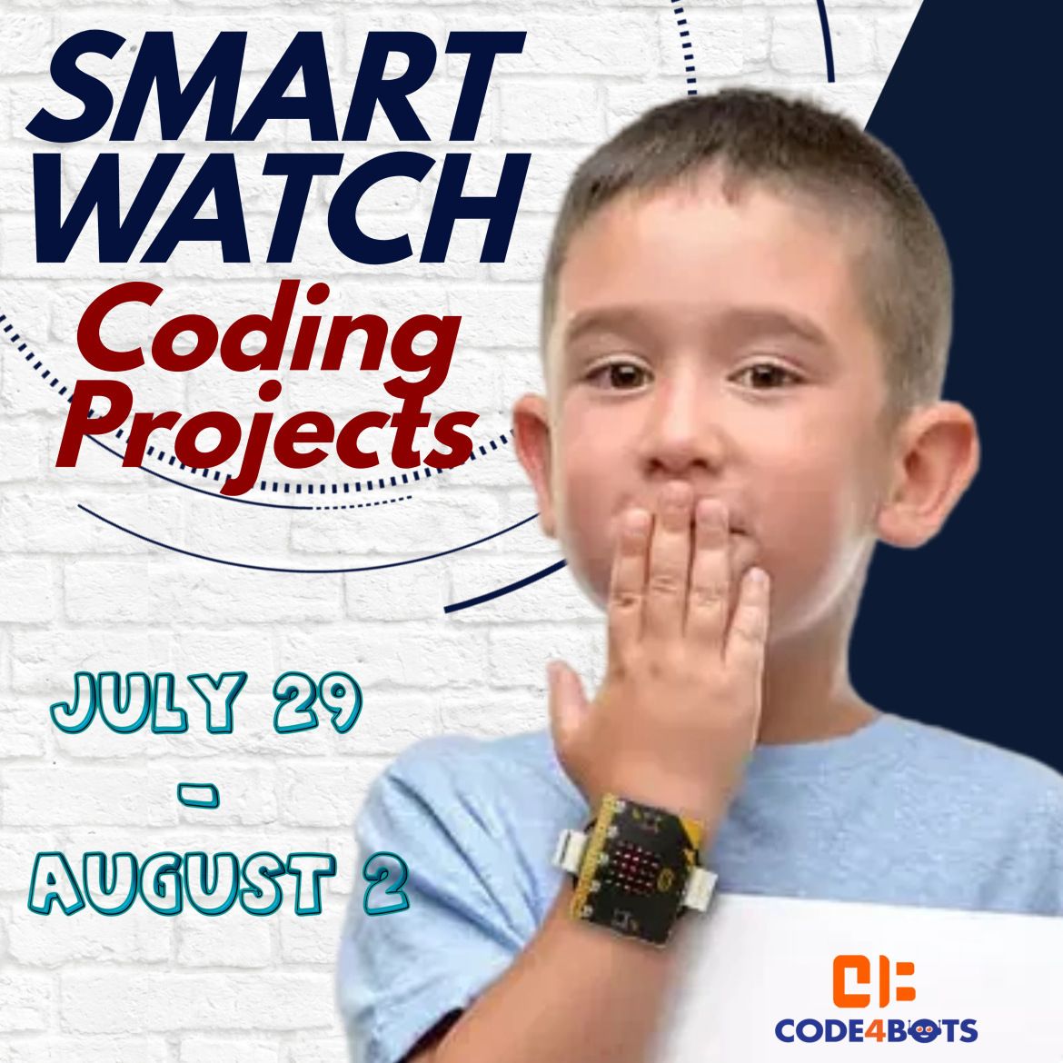 Code4Bots Smart Watch Coding Projects Half-Day Afternoon Summer Camp
