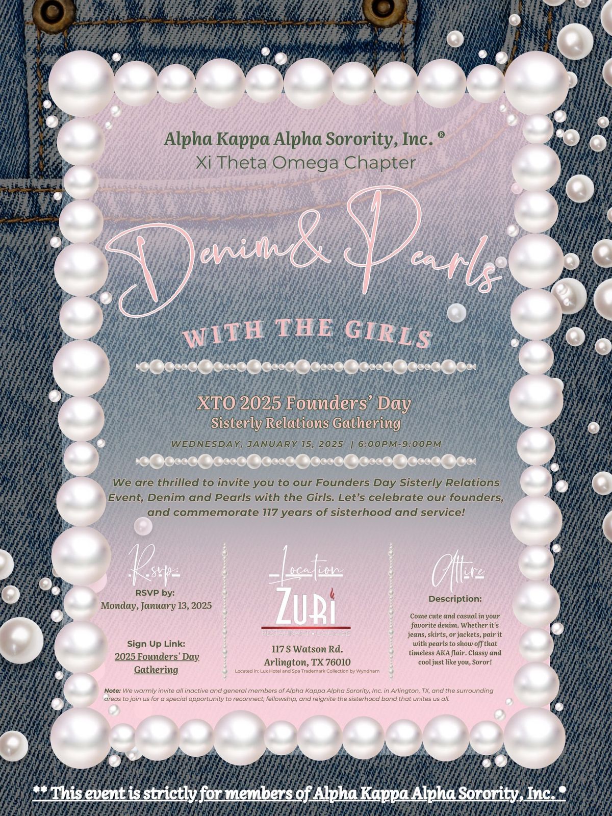 Members Only: Denim & Pearls with the Girls!