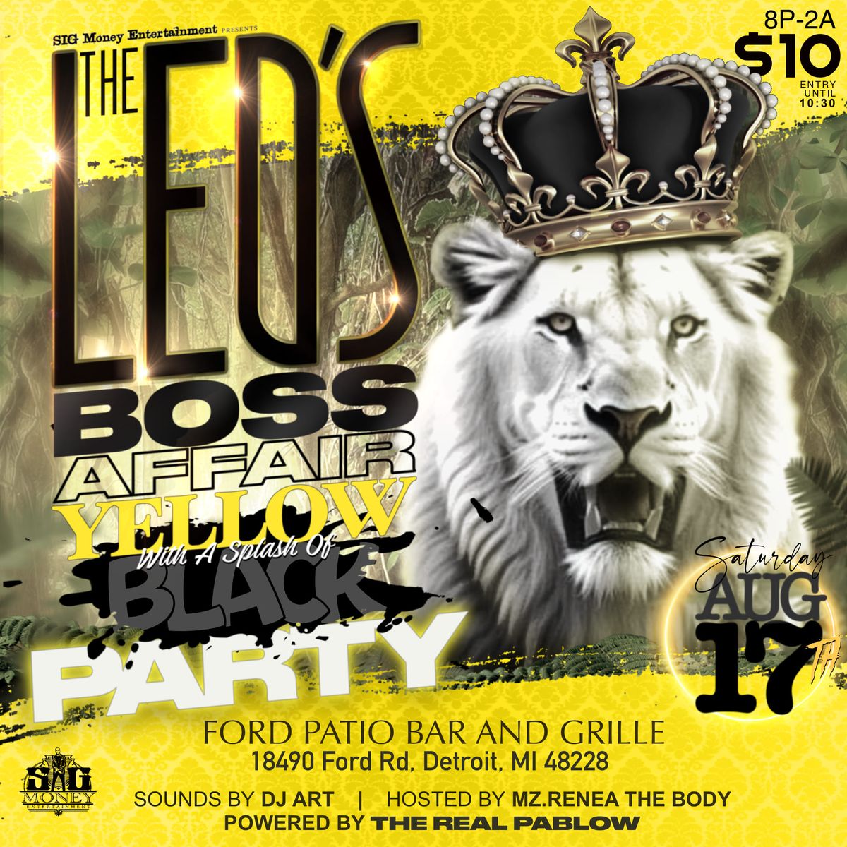The Leo's Boss Affair Yellow with a splash of BLACK 
