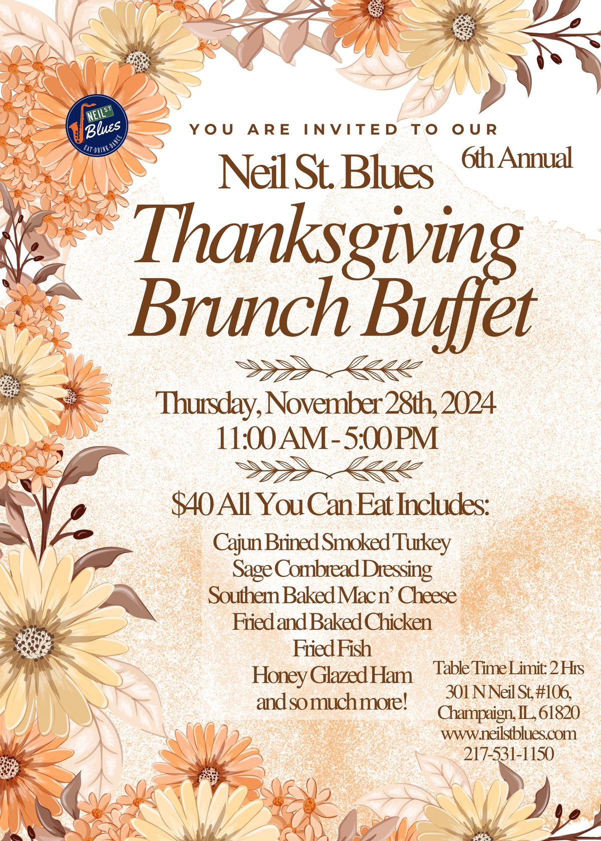 6th Annual Thanksgiving Brunch Buffet