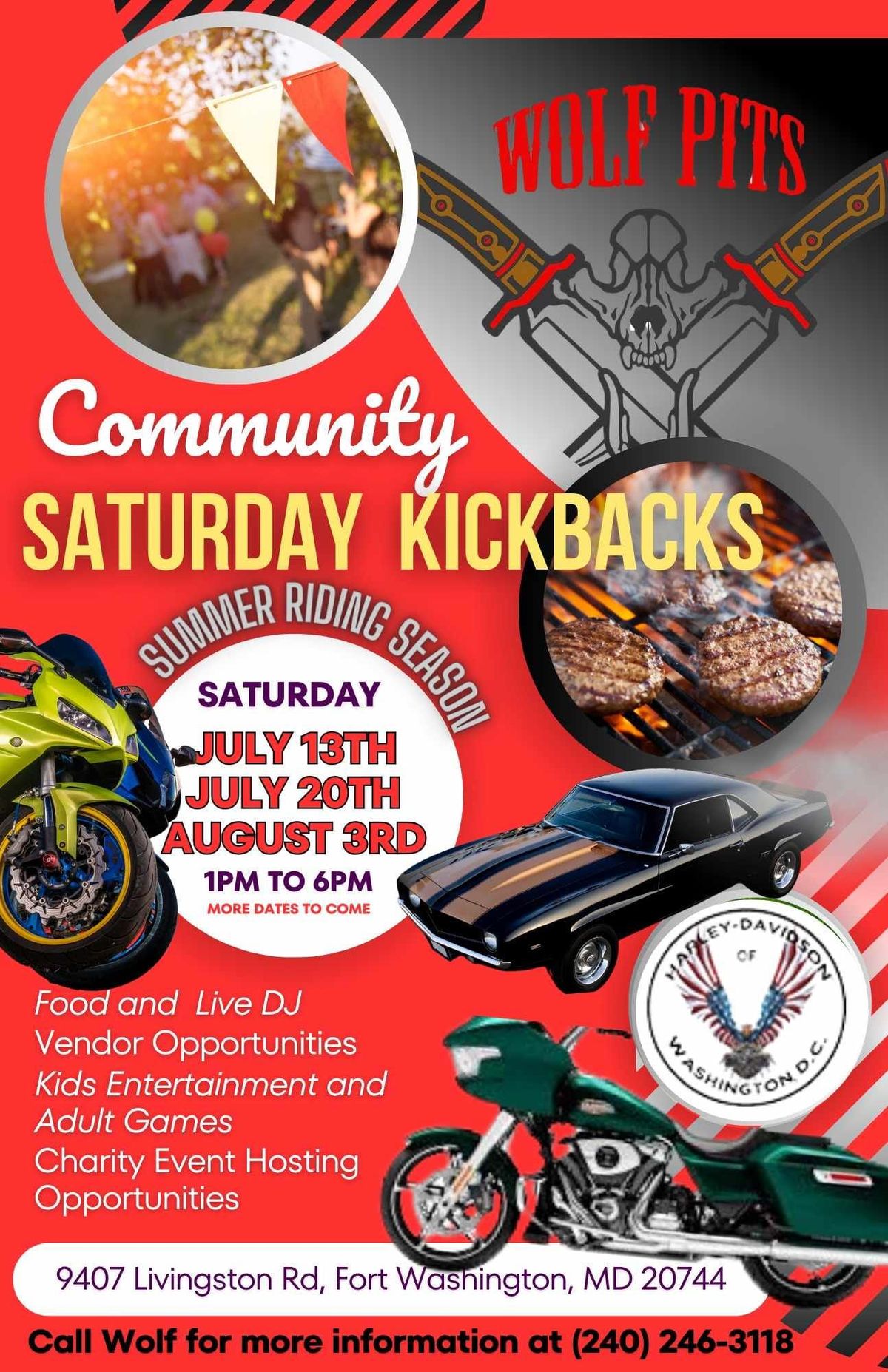 Community Saturday Kickback's 2024 