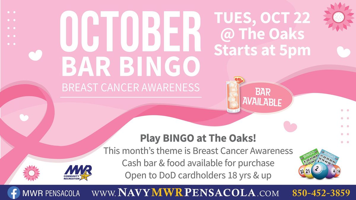 October Breast Cancer Awareness Bar Bingo